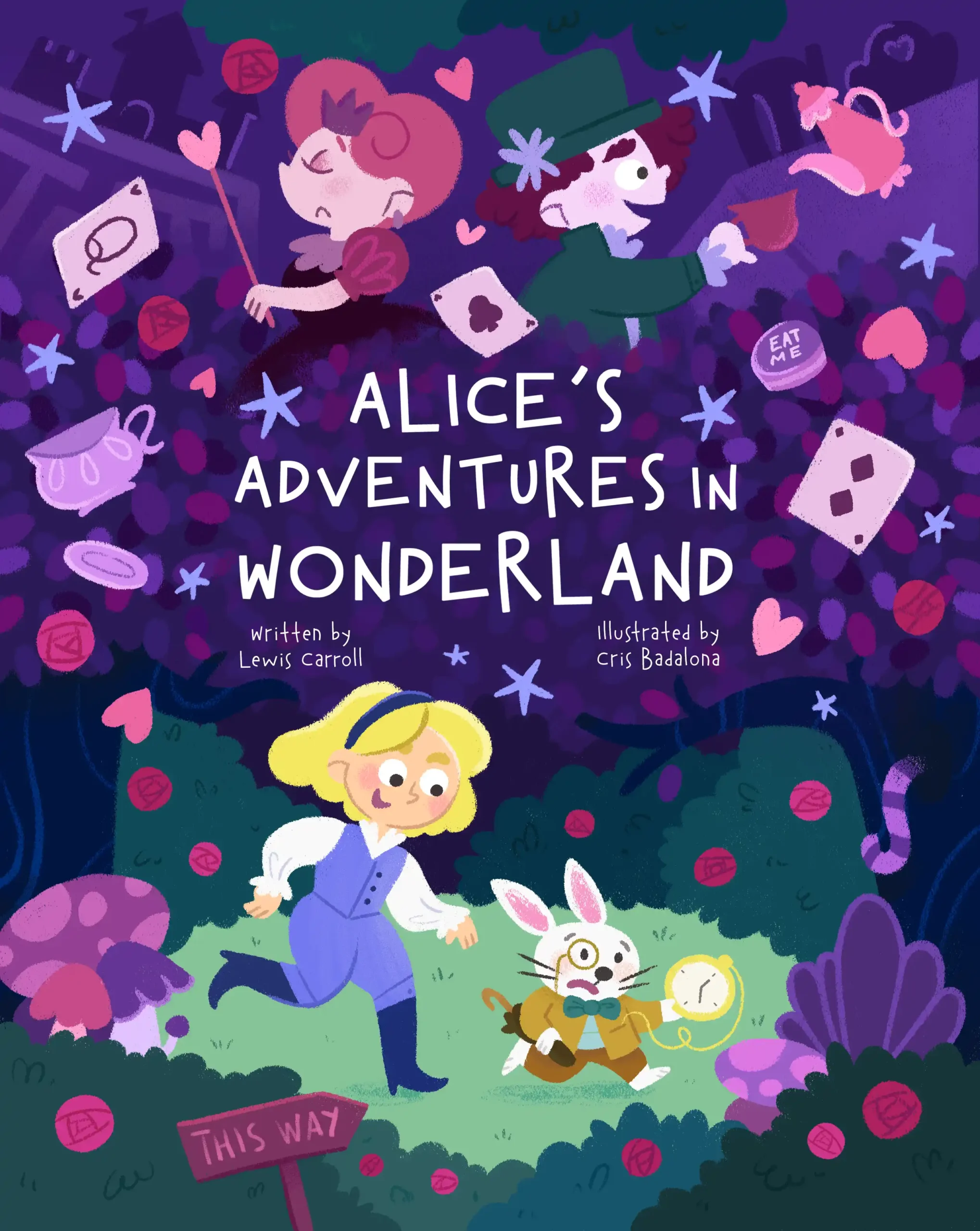 Portada alternatiava del clasico cuento alicia en el país de las maravillas