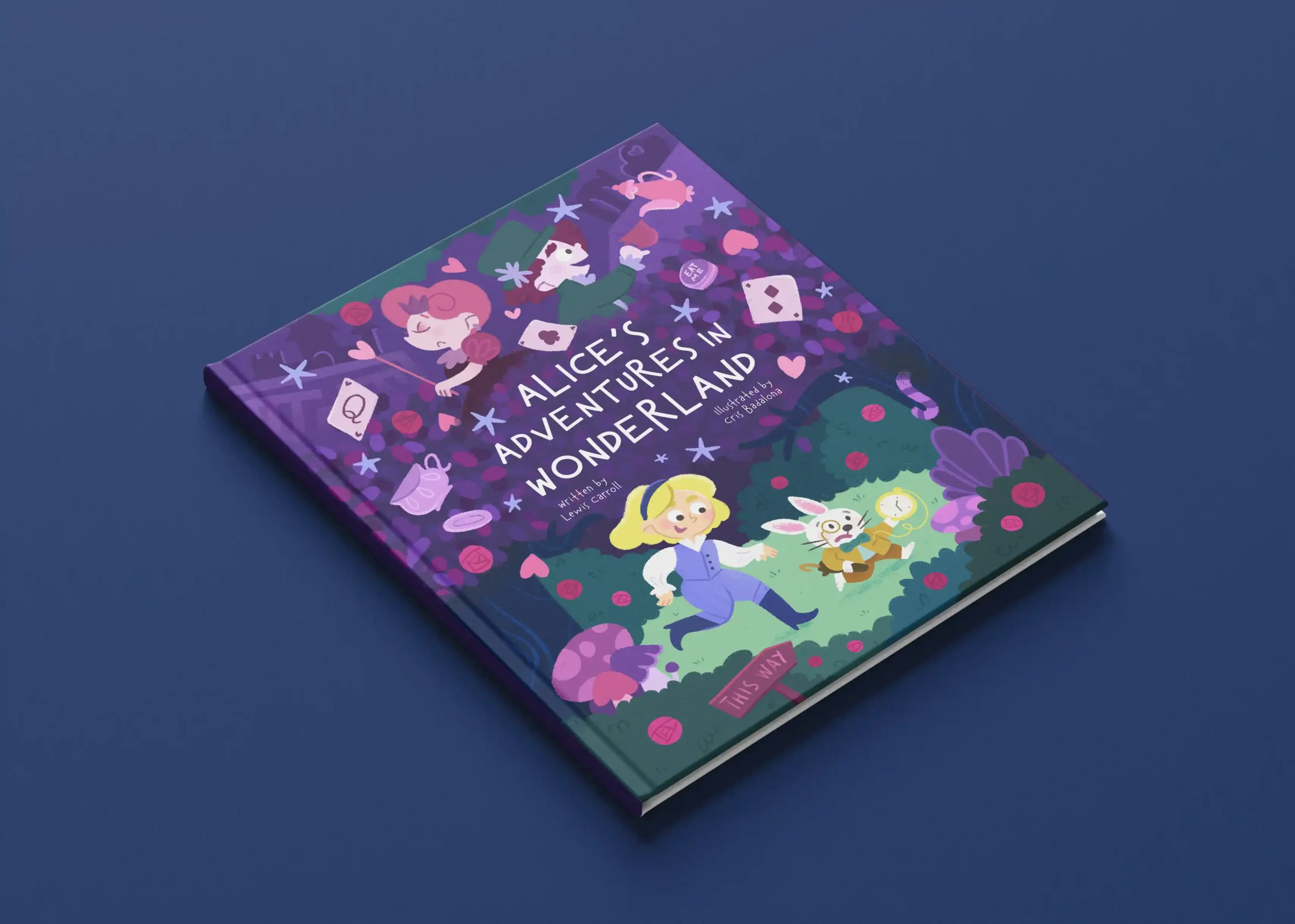 Mockup Portada alternatiava del clasico cuento alicia en el país de las maravillas